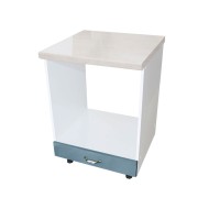 Corp pentru cuptor incorporabil cu sertar, Zebra, Alb/MDF Albastru cu blat travertin, 60 x 85 x 60 cm Corp pentru cuptor incorporabil cu sertar, Zebra, Alb/MDF Albastru cu blat travertin, 60 x 85 x 60 cm